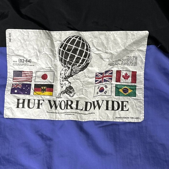 VINTAGE EARLY 2000‘s HUF WORLDWIDE ATLAS REVERSIBLE PURPLE/BLACK VEST SIZE M - Picture 5 of 5